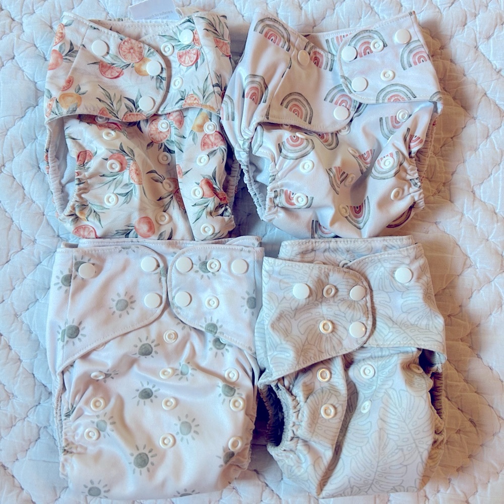 Patterned Pocket Cloth Diapers Set